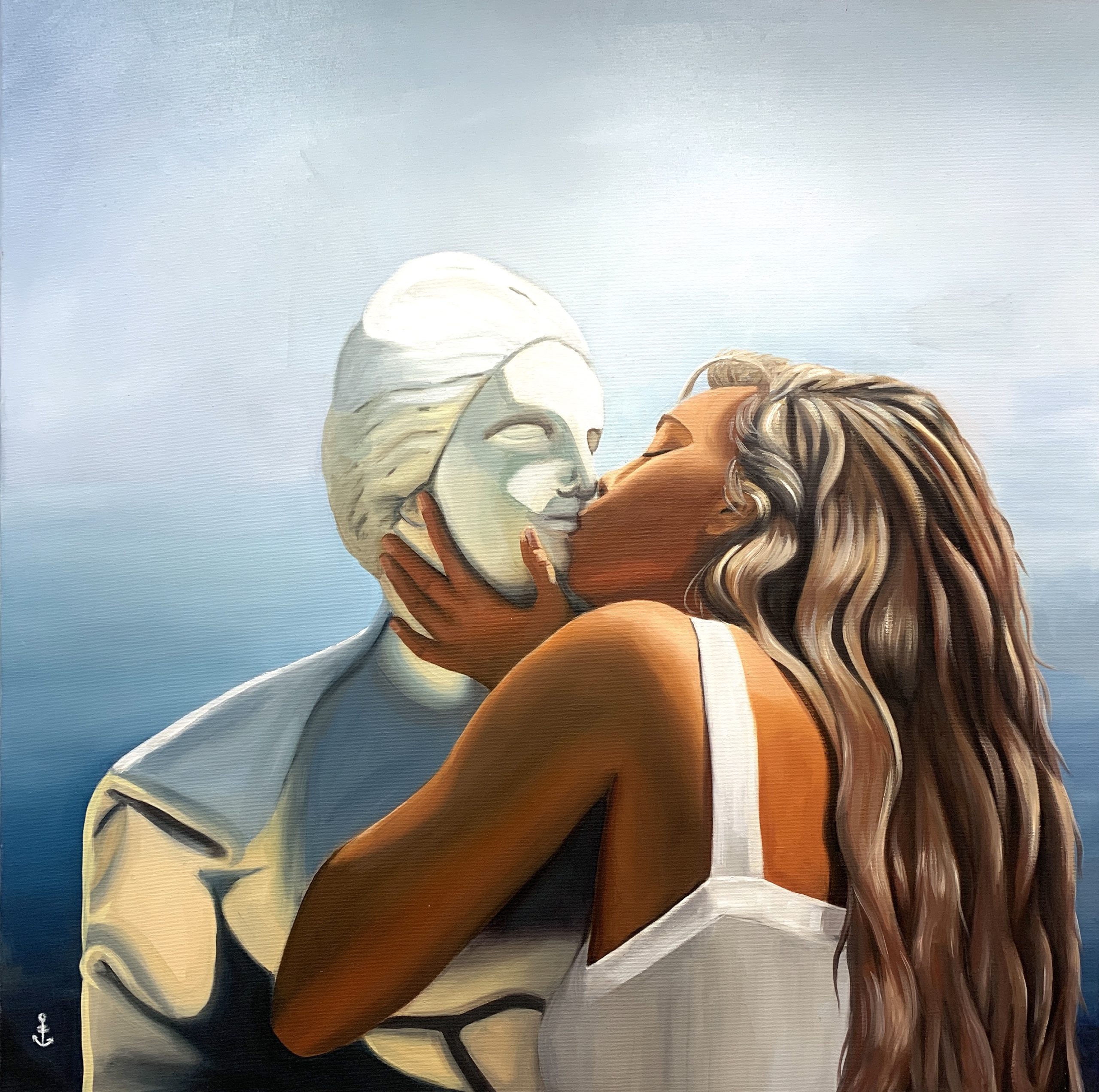 Tableau Dernier baiser fait par Marine Lanceron Artiste Peintre Lyon.