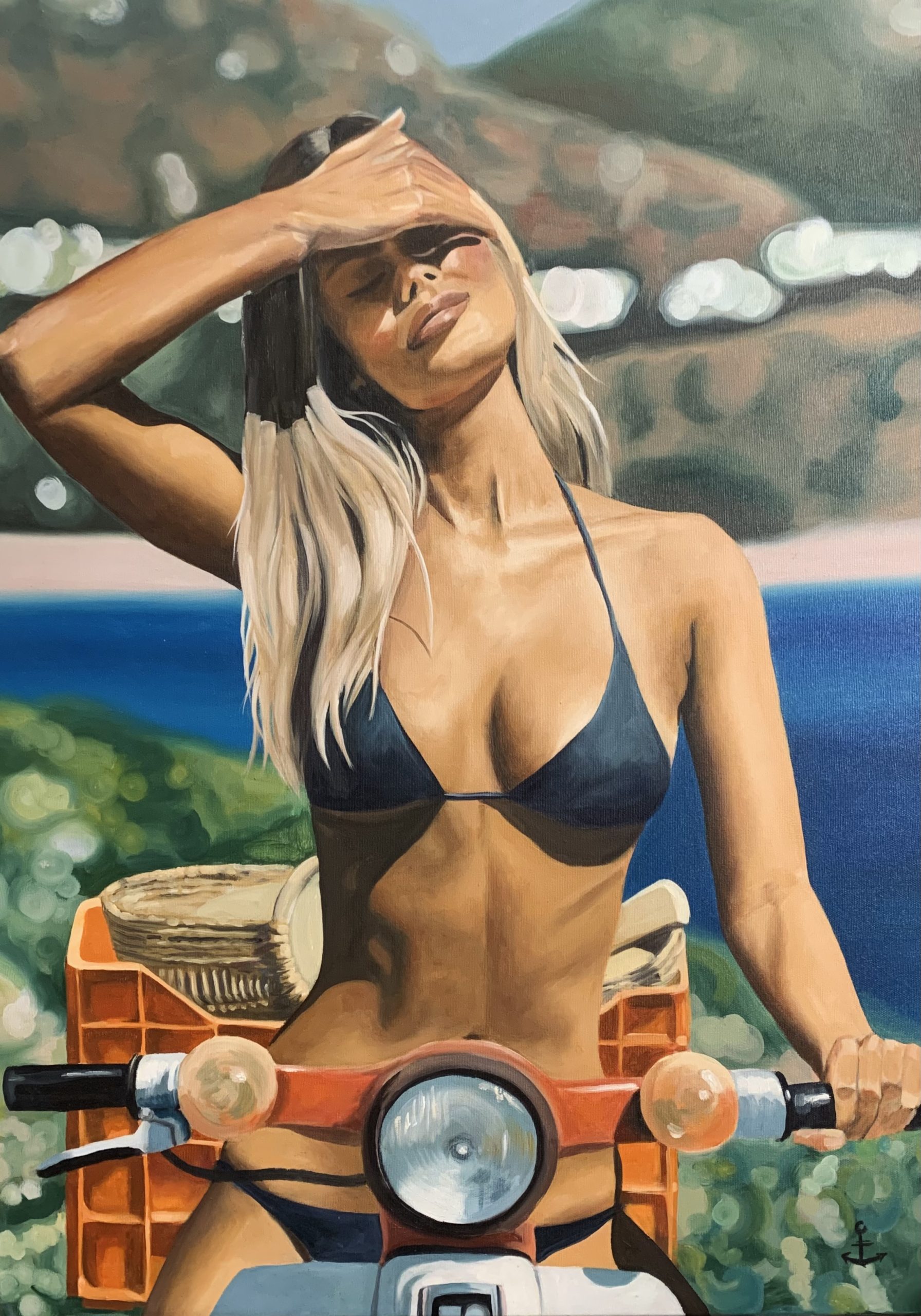 TableauUn été à Ventiseri fait par Marine Lanceron Artiste Peintre Lyon.