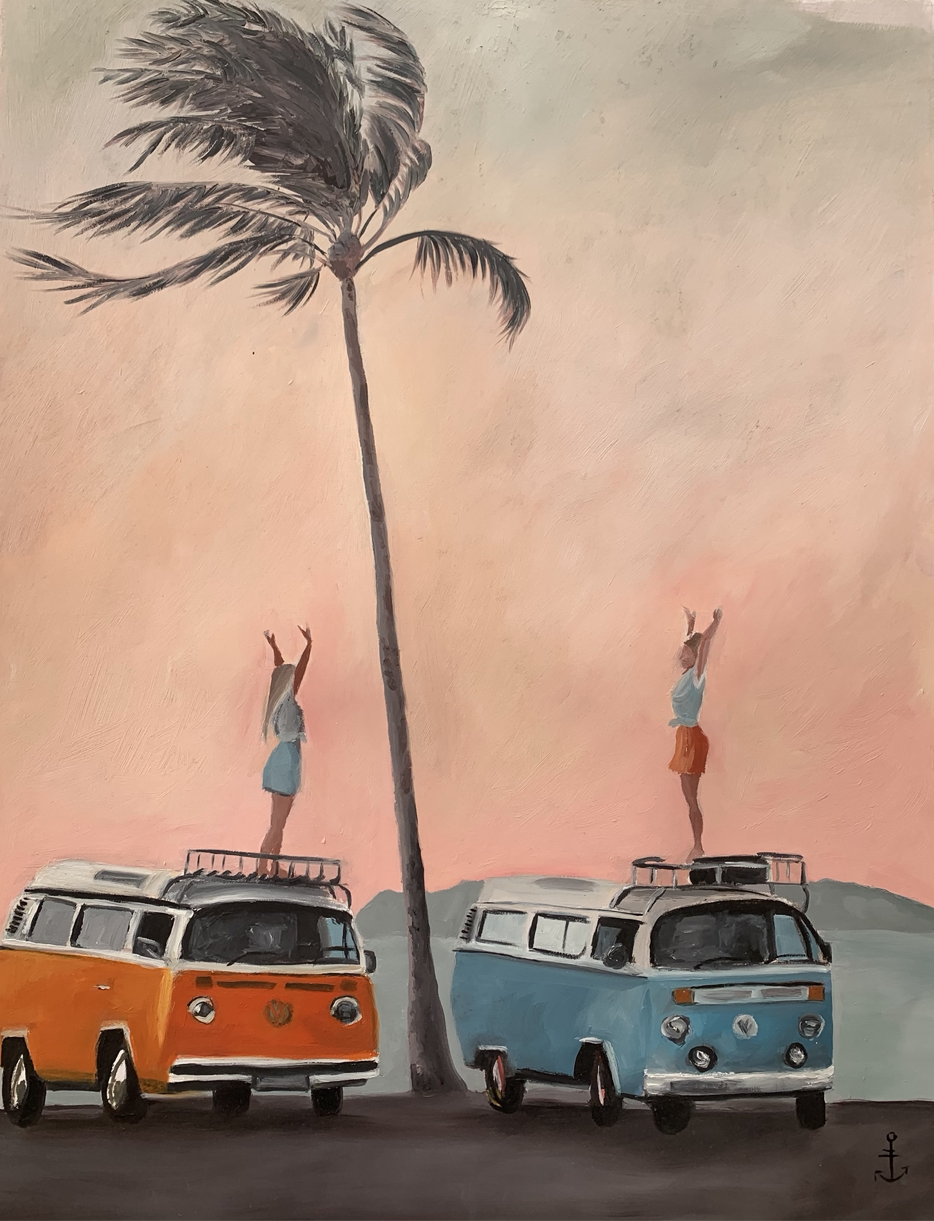 Tableau Van life fait par Marine Lanceron Artiste Peintre Lyon.