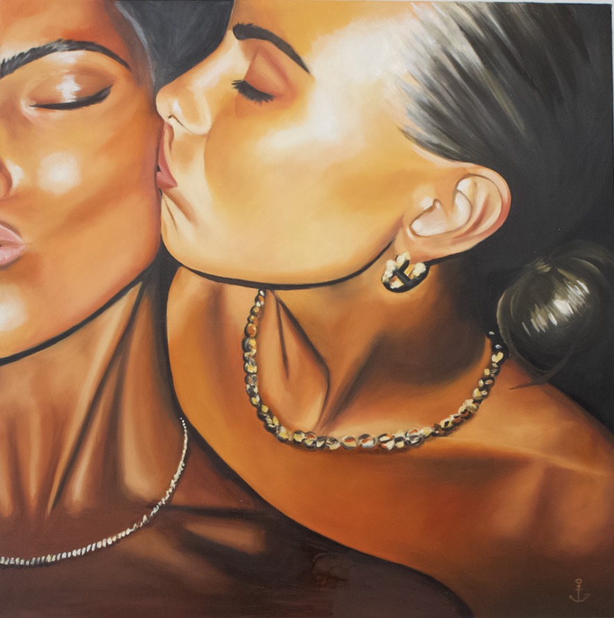 Tableau Dernier baiser fait par Marine Lanceron Artiste Peintre Lyon.