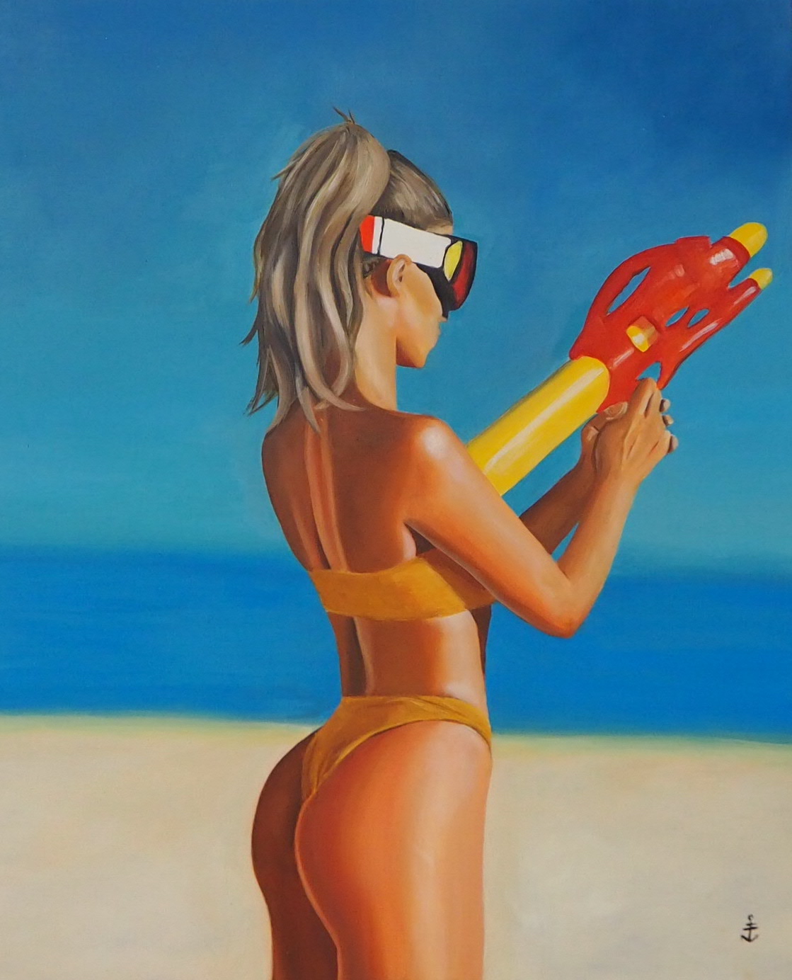 Tableau Water Gun fait par Marine Lanceron Artiste Peintre Lyon.